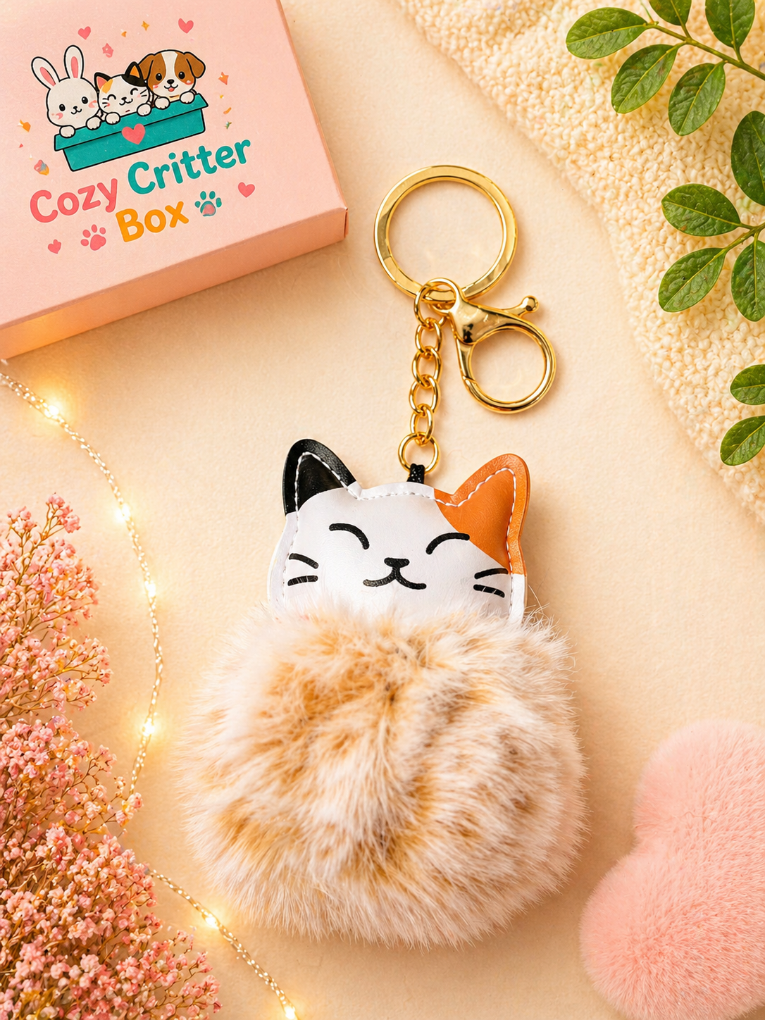 Add-On | Cat Pom-Pom Keychain 🐱✨