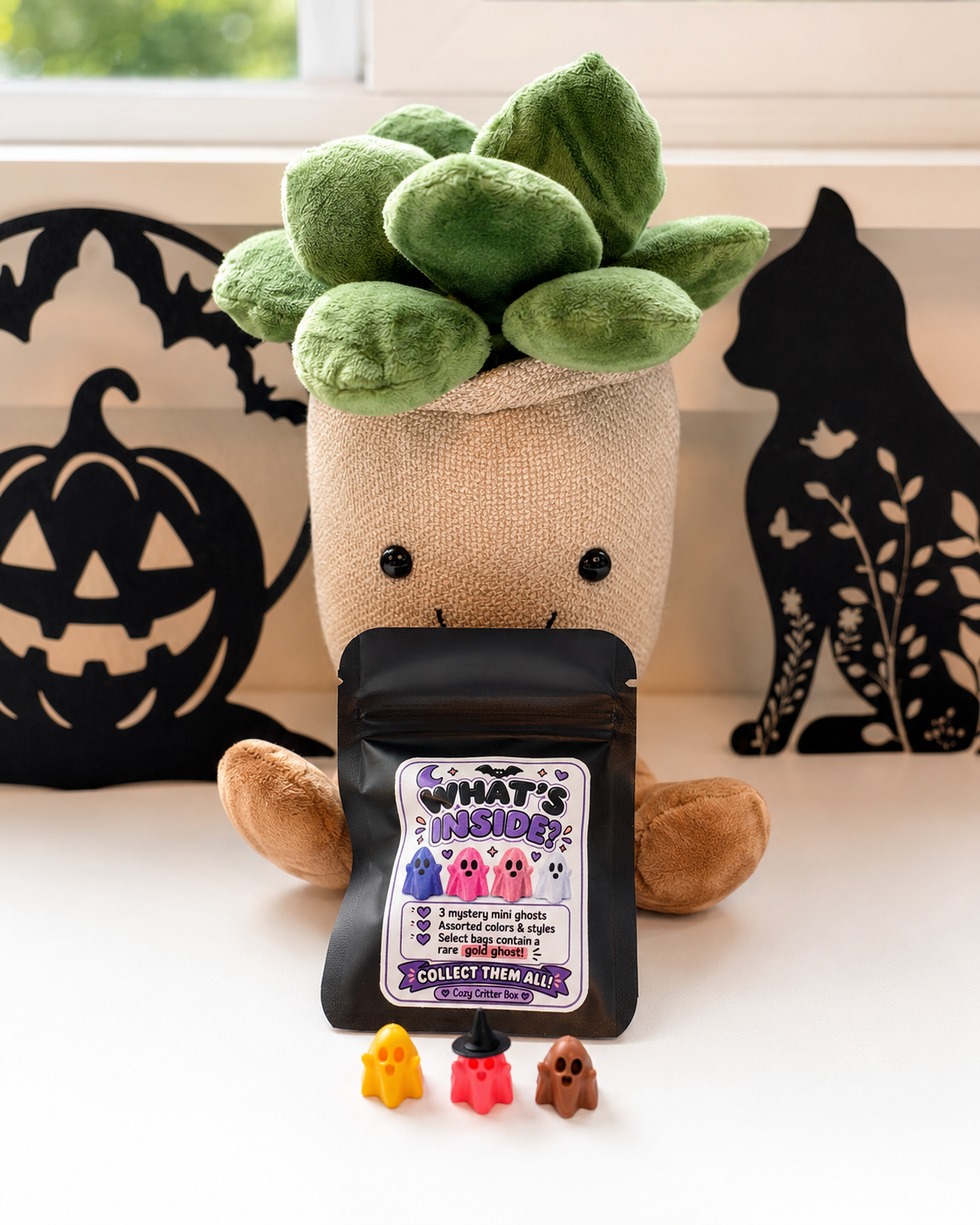 Mystery Ghosties Bag | 3 Mini 3D Printed Ghosts + Surprise Accessory