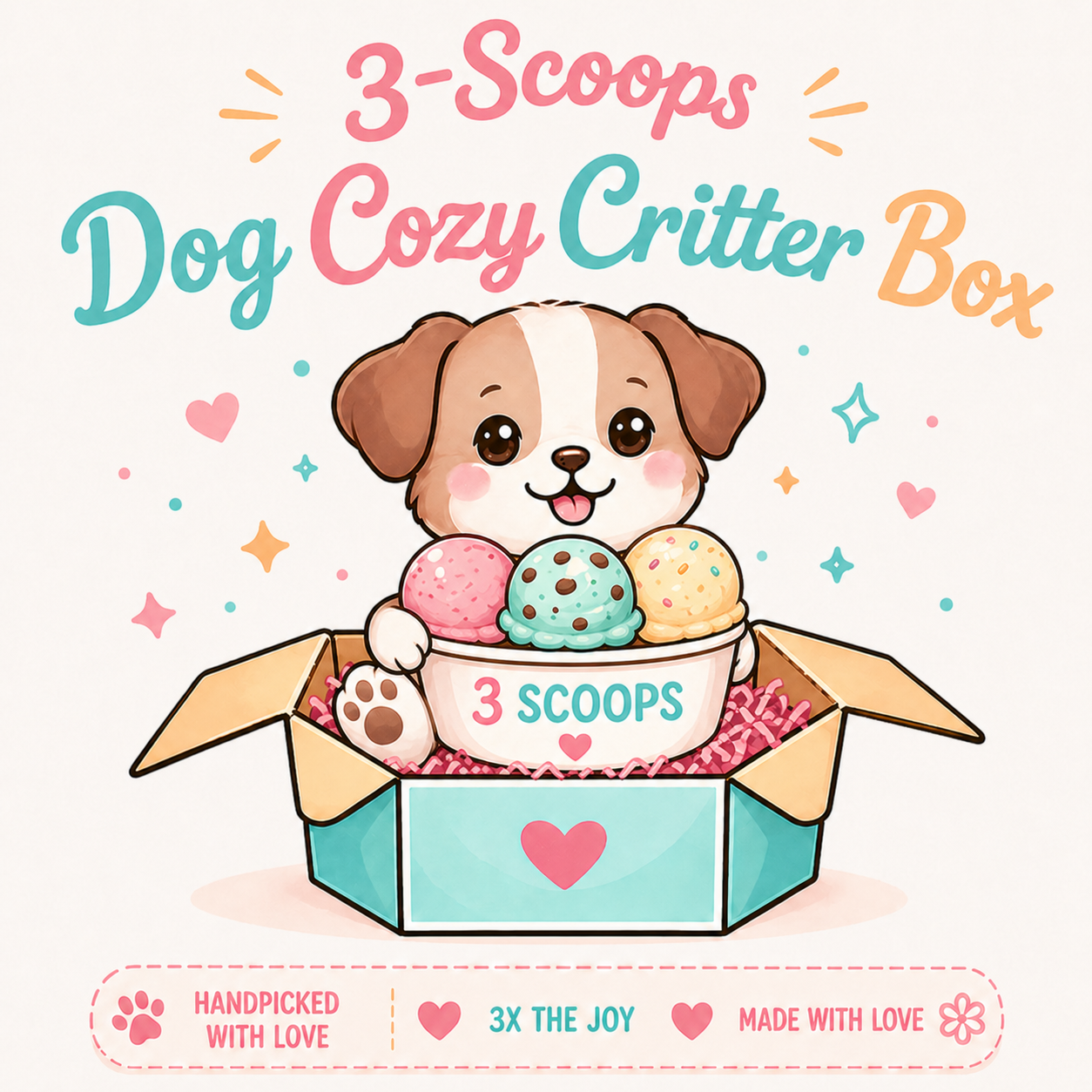 3 Scoops Dog Box | Dog-Themed Mystery Box