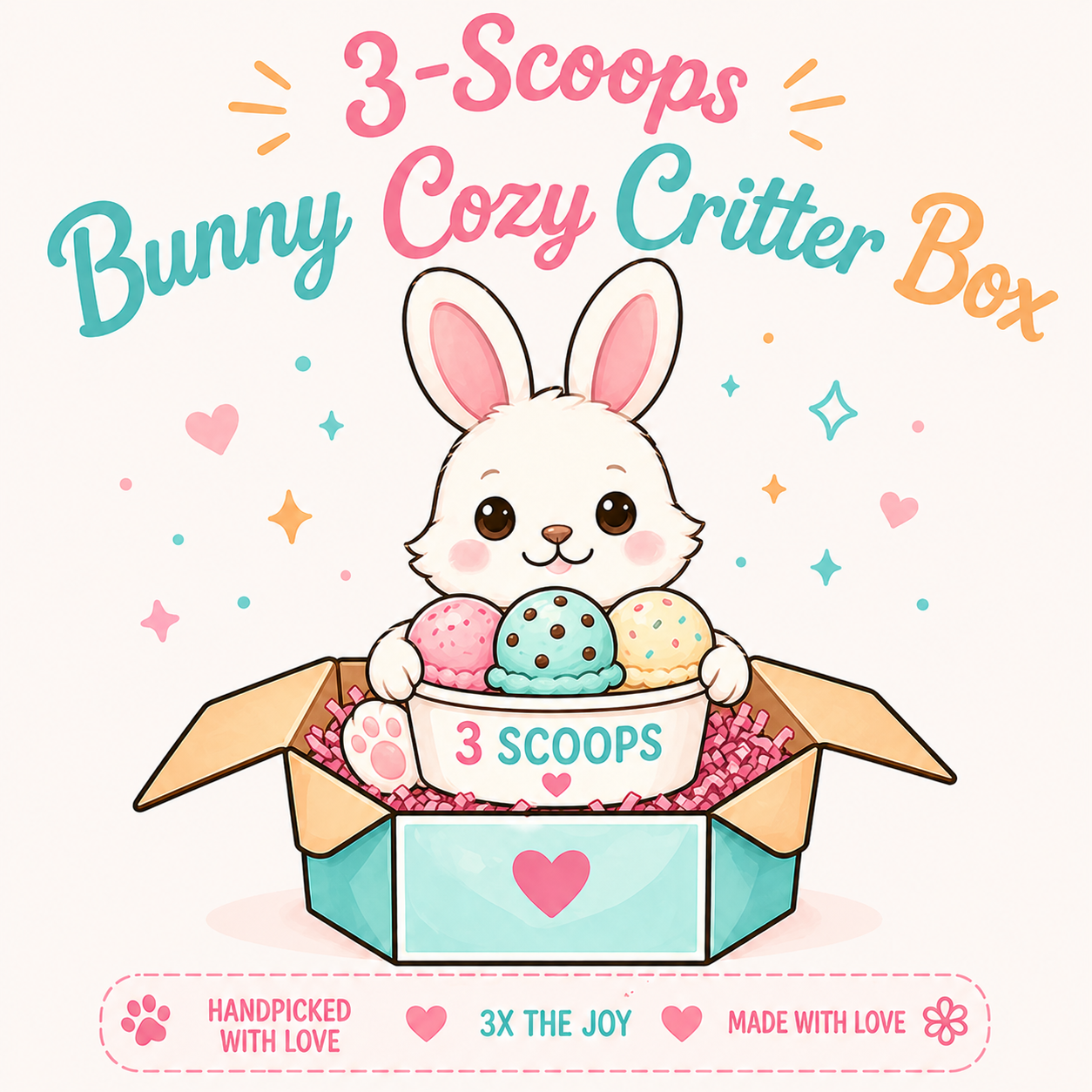 3 Scoops Bunny Box | Bunny-Themed Mystery Box