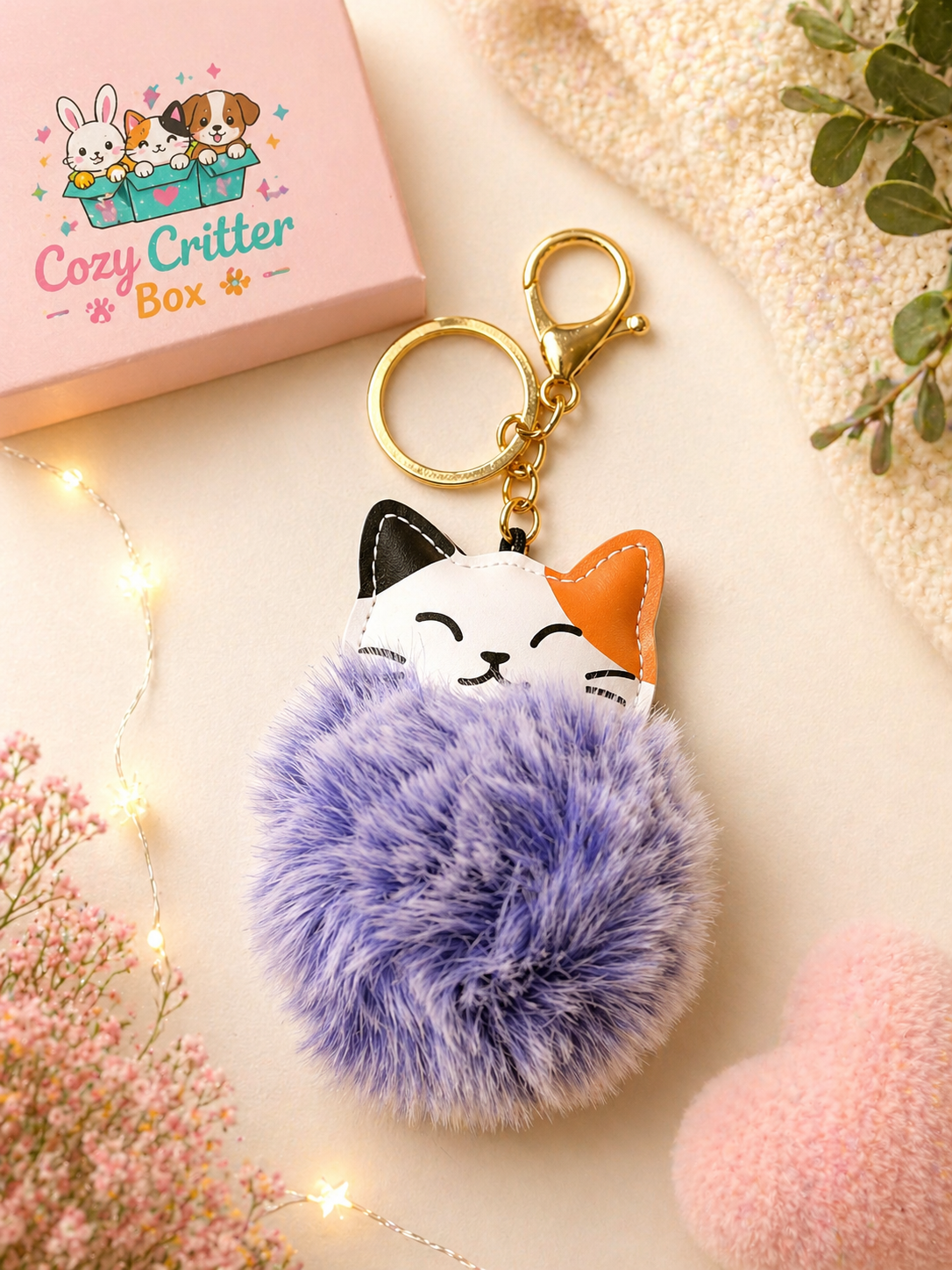 Add-On | Cat Pom-Pom Keychain 🐱✨