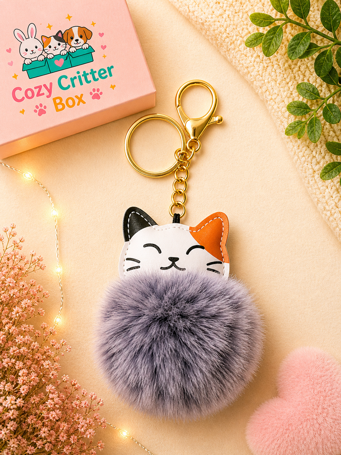 Add-On | Cat Pom-Pom Keychain 🐱✨