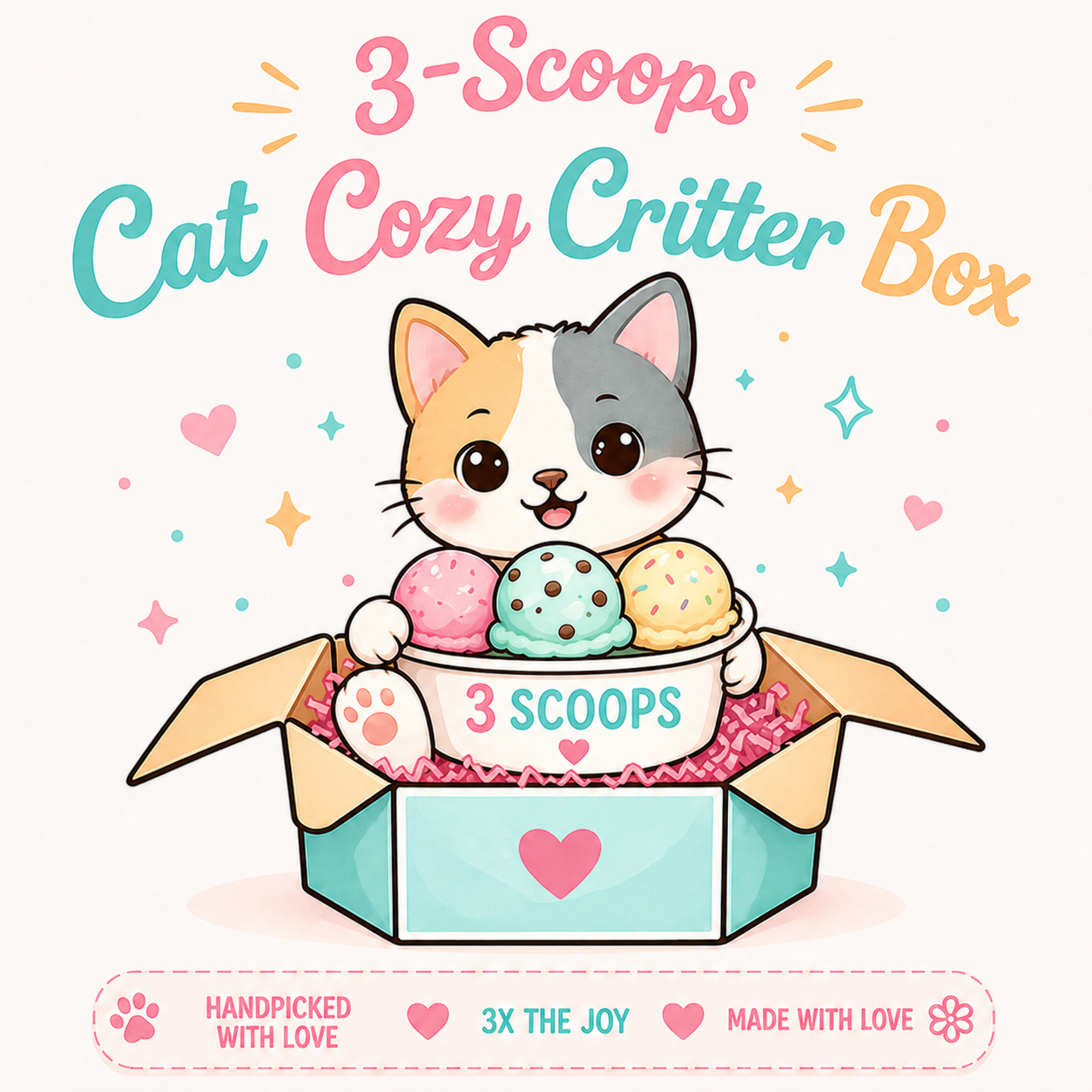3 Scoops Cat Box | Cat-Themed Mystery Box
