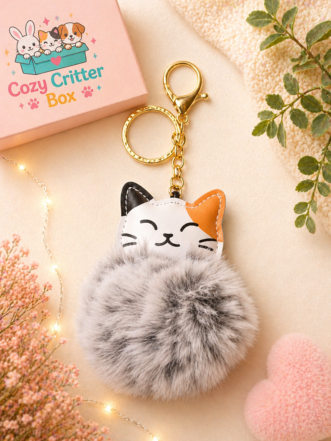 Add-On | Cat Pom-Pom Keychain 🐱✨