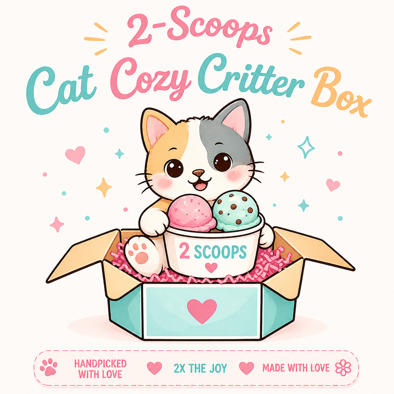 2 Scoops Cat Box | Cat-Themed Mystery Box