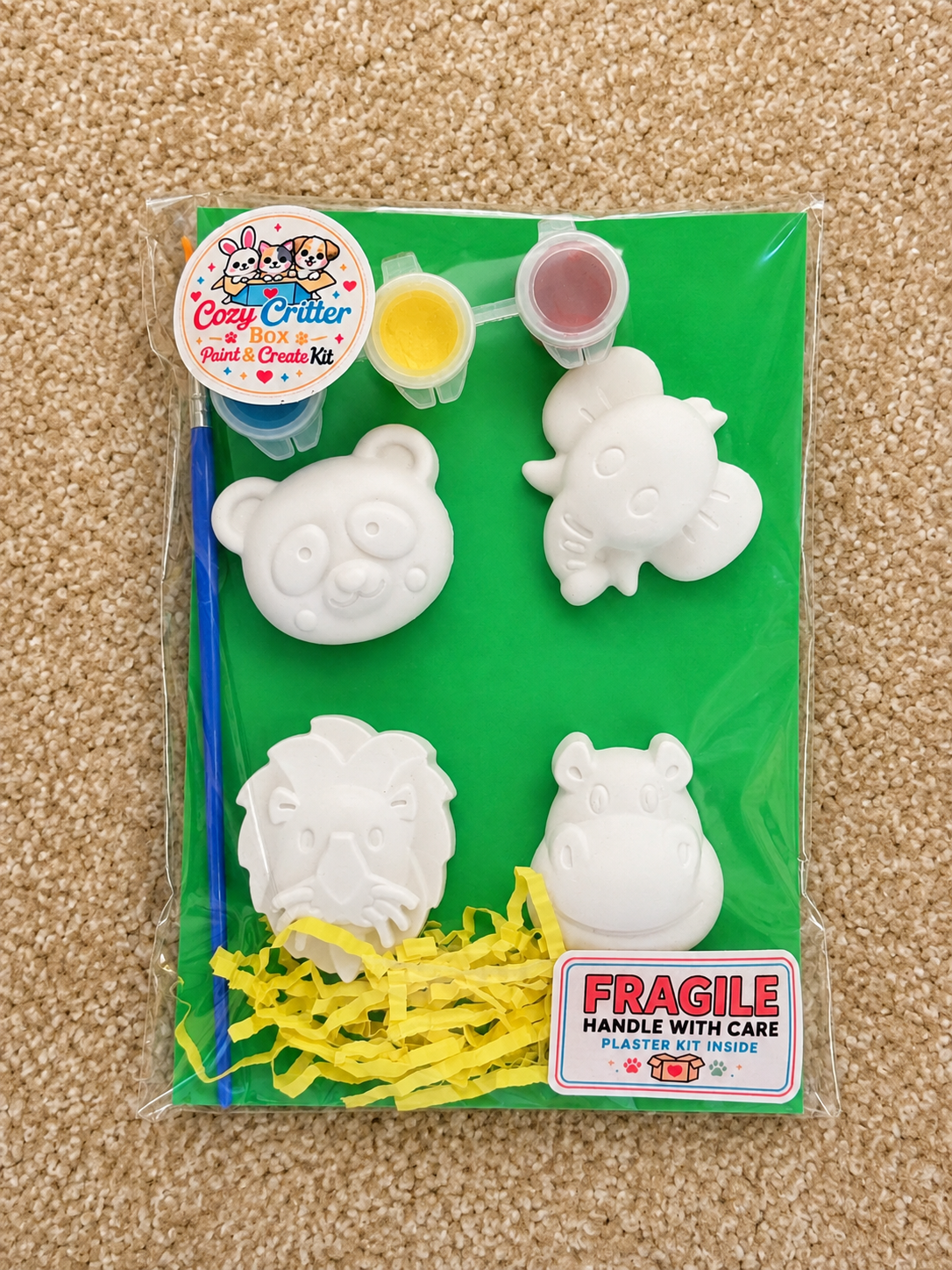 Animal Friends DIY Plaster Painting Kit | Paint Your Own Animal Craft