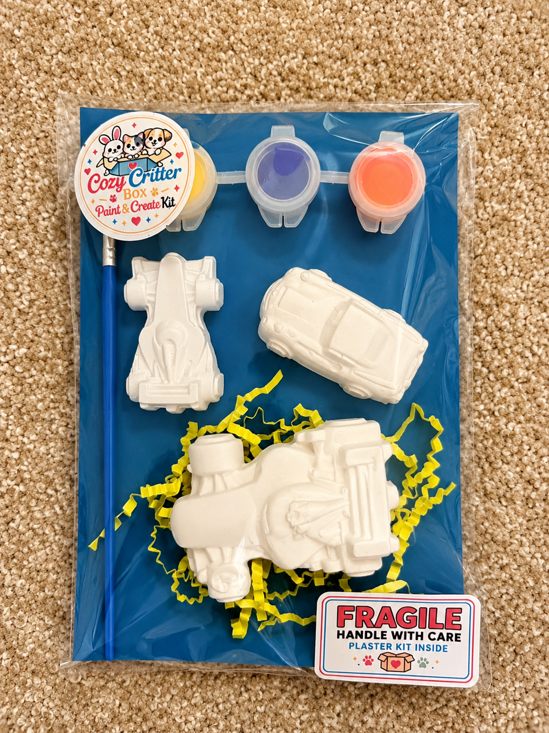 Adventure DIY Plaster Painting Kit | Cars, Dinosaurs & Space Craft